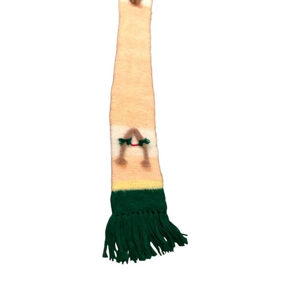 Vintage Handmade Knit Child’s/Small Scarf with Fringe, crocheted girl and boy fa - Picture 6 of 16